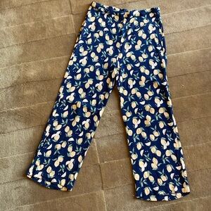 Reformation, back zip, flat front trousers